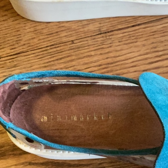 Never worn Minimarket Blue Suede Shoes with tassels and fringe US size 10 - Picture 5 of 8